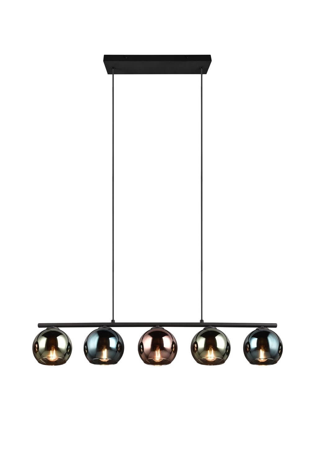 Suspension Sheldon 5 lumières multicolore