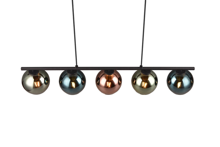 Suspension Sheldon 5 lumières multicolore