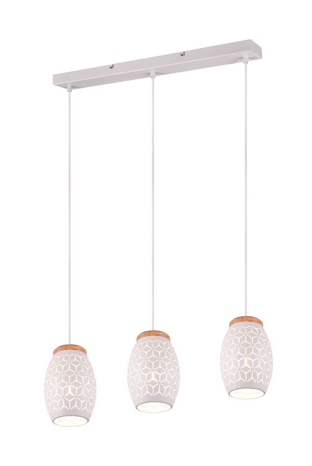 Suspension Bidar 3 lumières blanche mat