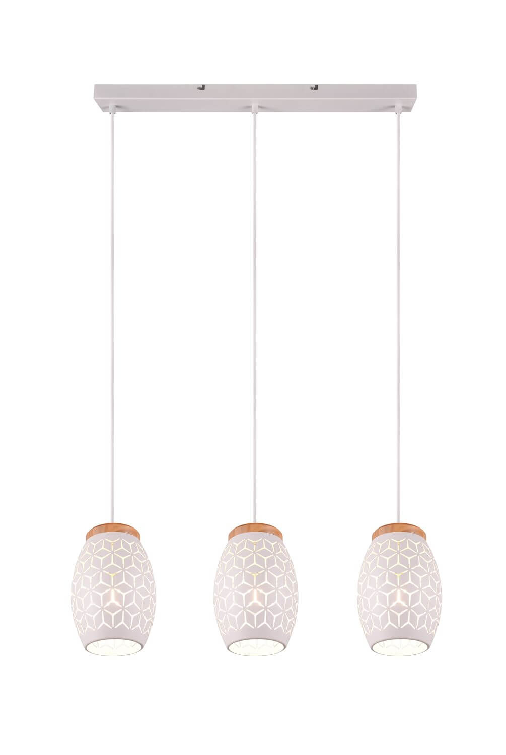 Suspension Bidar 3 lumières blanche mat