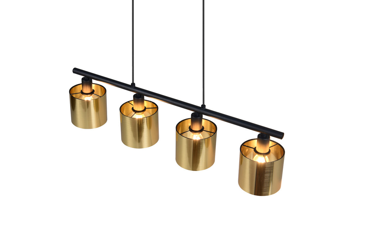 Suspension Jason 4 lumières dorée