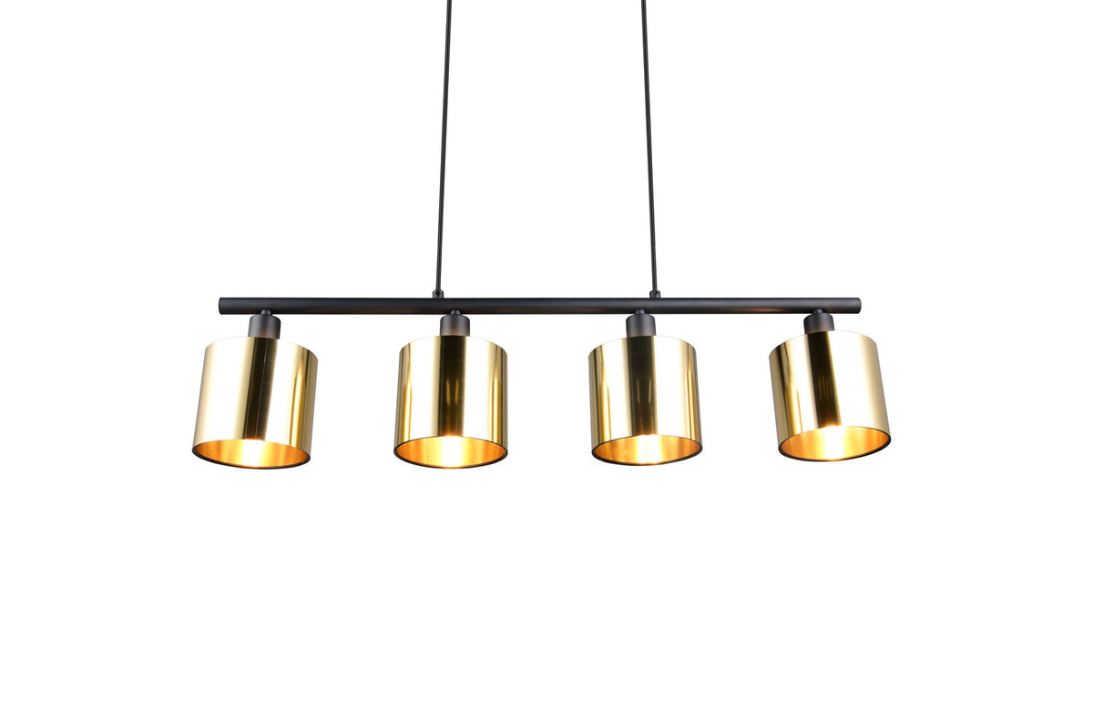 Suspension Jason 4 lumières dorée