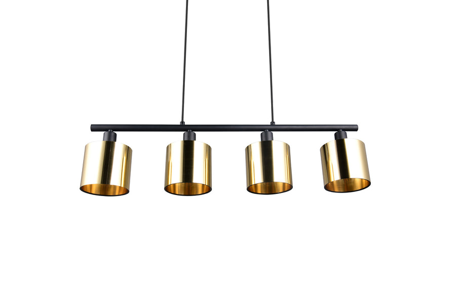 Suspension Jason 4 lumières dorée