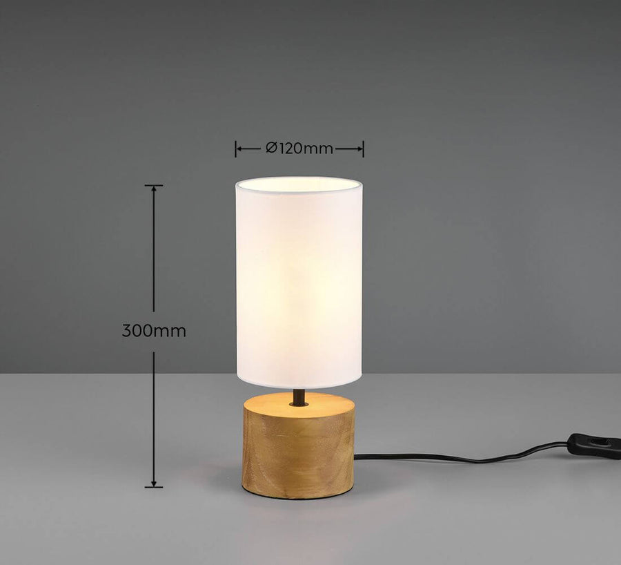 Schéma coté indiquant une hauteur de 300 mm et un diamètre de 120 mm