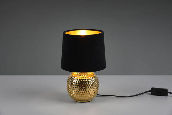 Lampe à poser Sophia dorée et noire, céramique