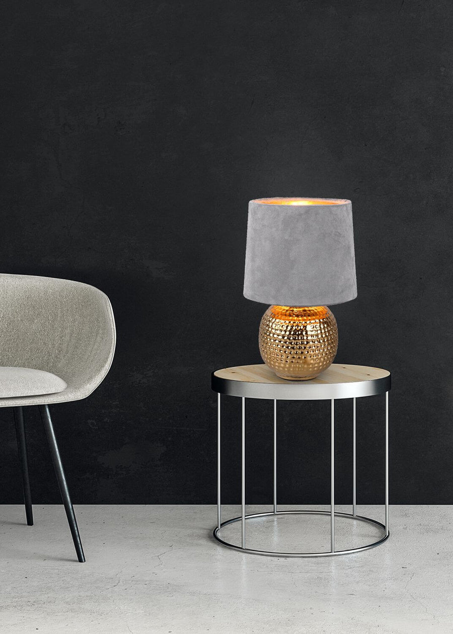 Lampe à poser Sophia dorée et grise, céramique
