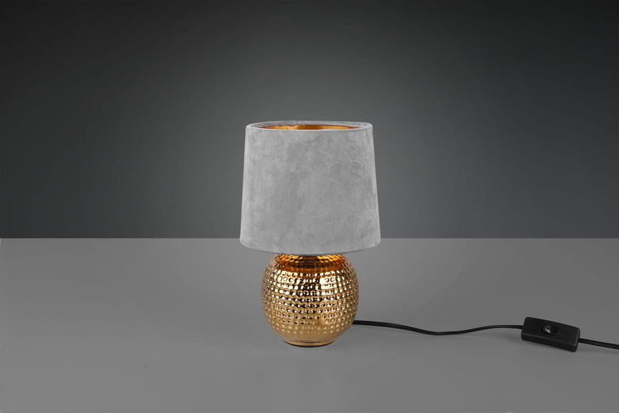 Lampe à poser Sophia dorée et grise, céramique
