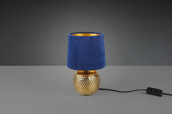 Lampe à poser Sophia dorée et bleu, céramique