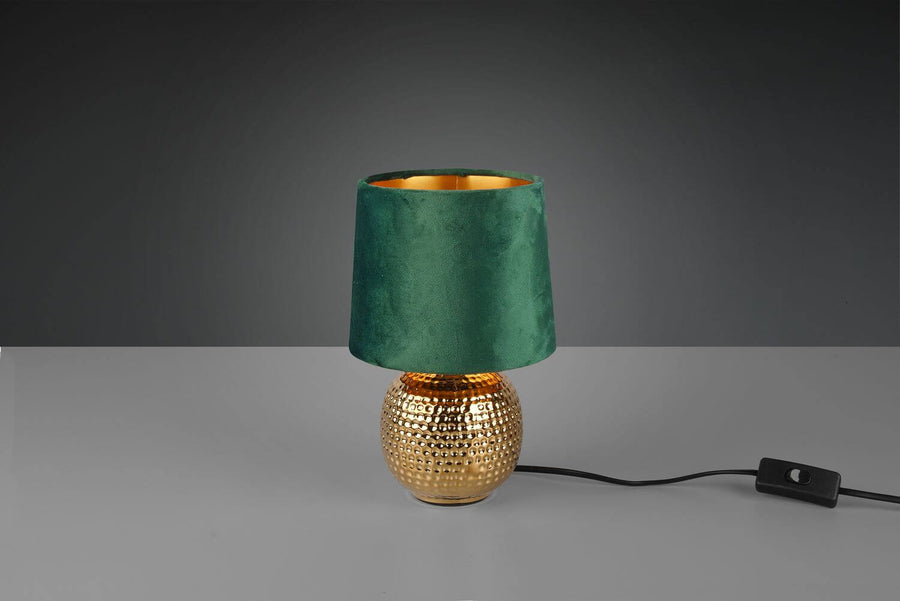 Lampe à poser Sophia dorée et verte, céramique
