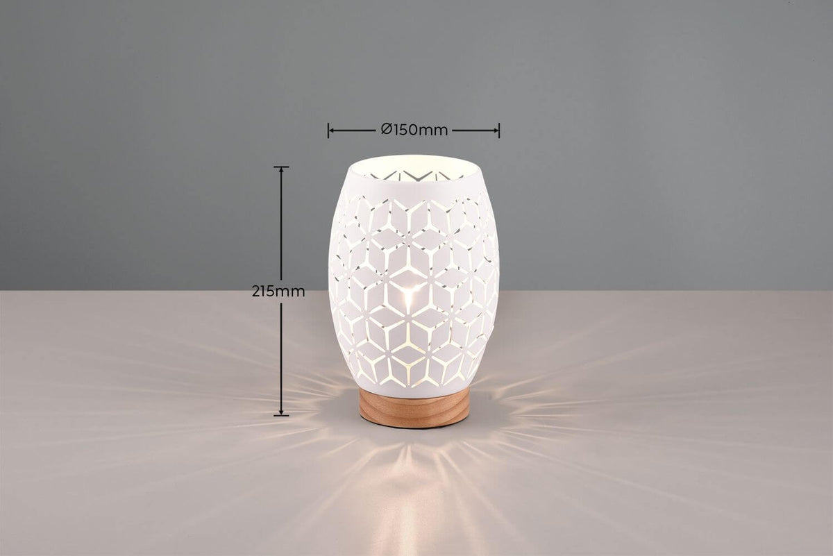 Lampe à poser Bidar blanche mat
