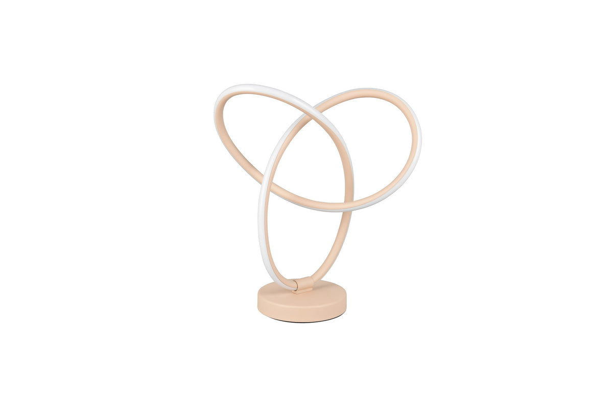 Lampe allumée de trois quarts, éclat blanc des anneaux