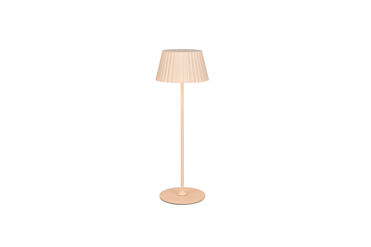 Lampe beige seule, vue de face sur fond blanc