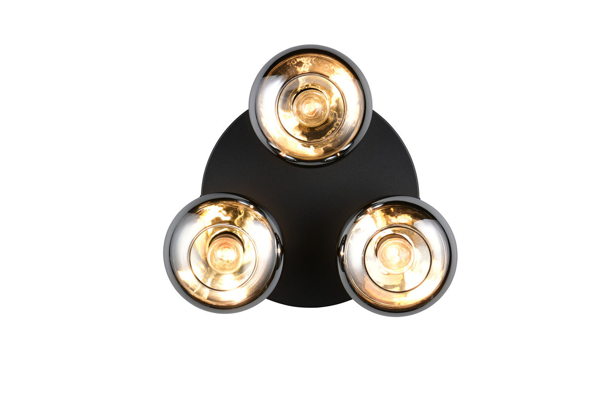 Plafonnier Divina 3 lumières fumé, verre