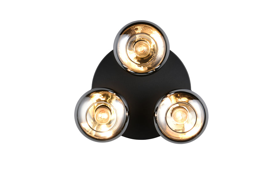 Plafonnier Divina 3 lumières fumé, verre