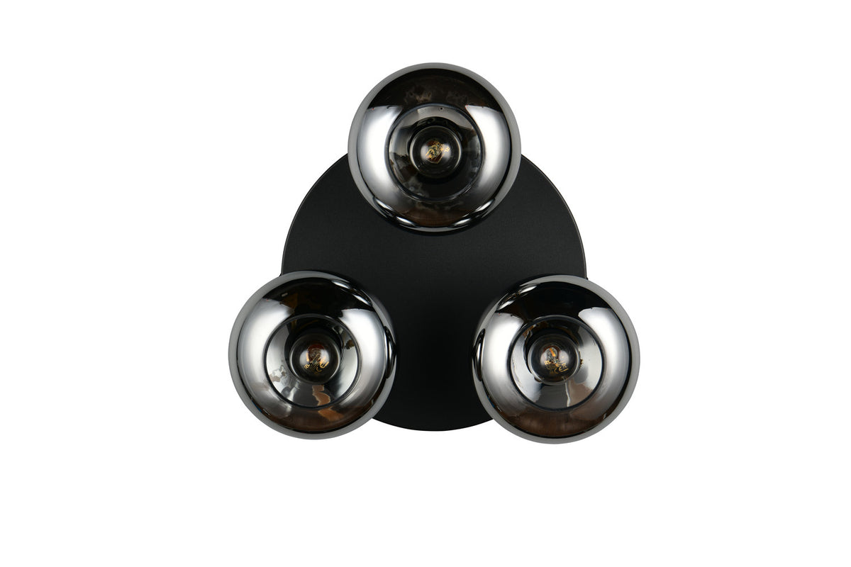 Plafonnier Divina 3 lumières fumé, verre