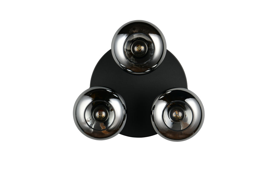 Plafonnier Divina 3 lumières fumé, verre