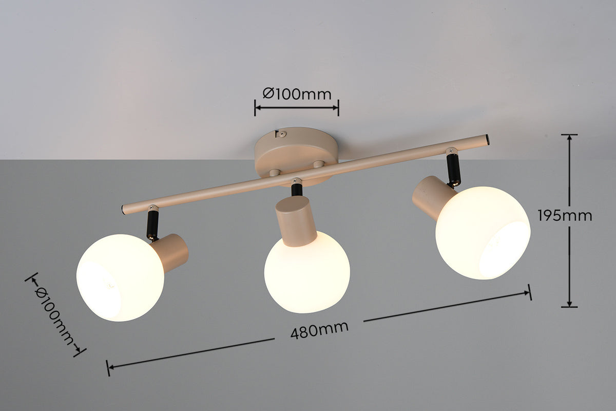 Schéma technique du luminaire avec cotes 480 mm de large et 195 mm de haut