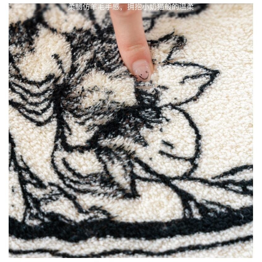 Retro Bathroom Carpet Semicircle Non-slip Area Rugs Absorbent Floor Mat Soft Plush Doormat for Bedroom Kitchen Entrance Foot Pad | Designix - 0    - https://designix.fr/