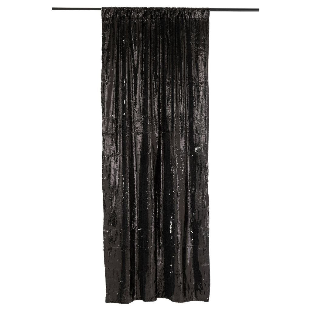 Rideau Sequins Noir Argent Réversible - Designix