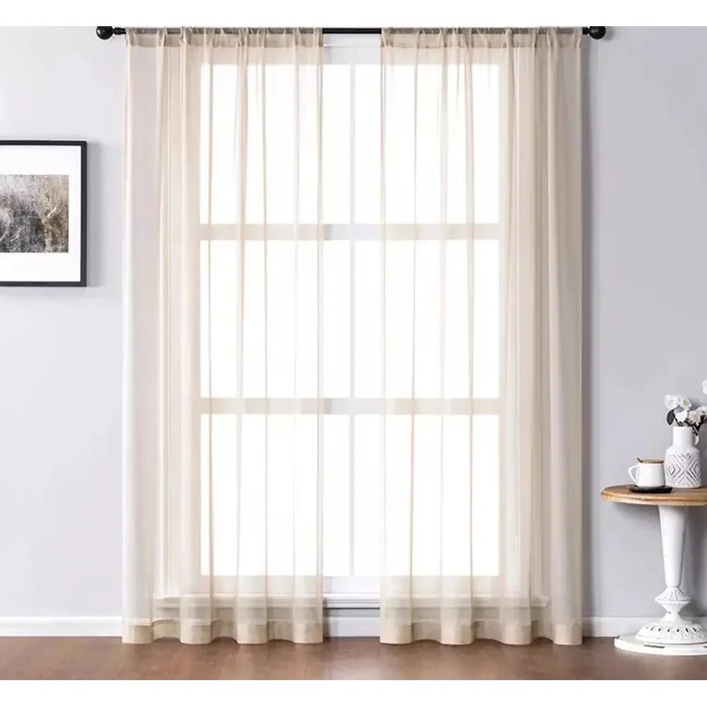 Rideau Voilage Beige | Voilage Sable - Designix Voilage Gris W500xL260cm 1pc