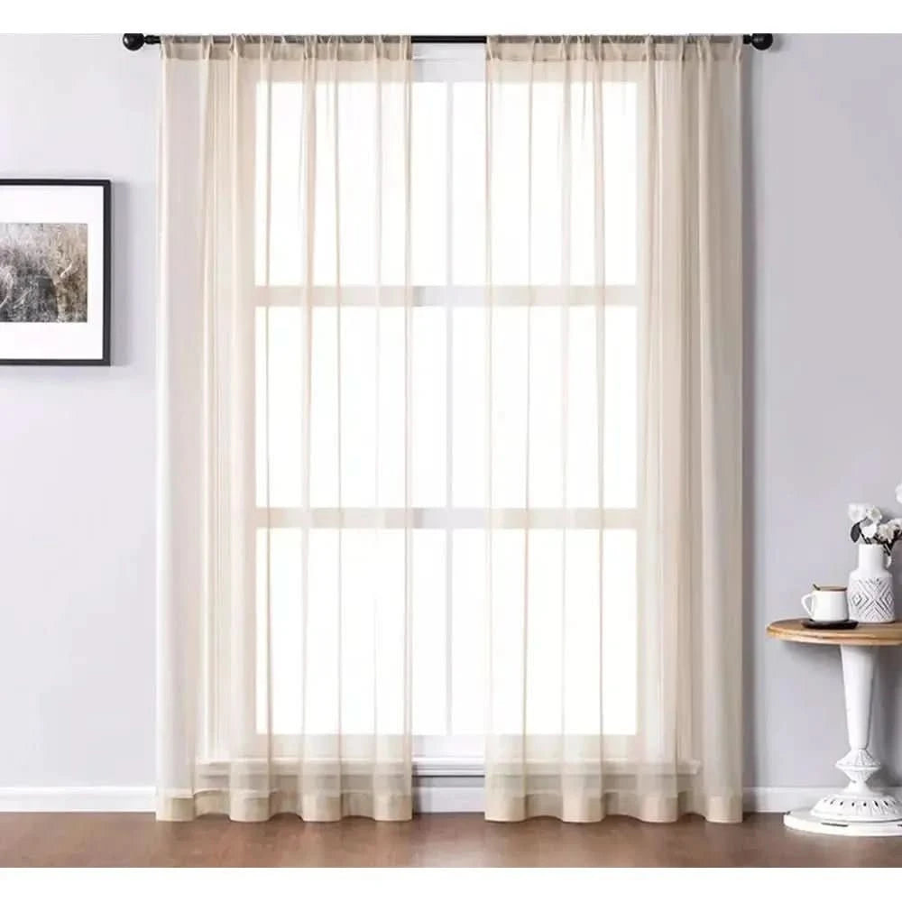Rideau Voilage Beige | Voilage Sable - Designix Voilage Gris W500xL260cm 1pc