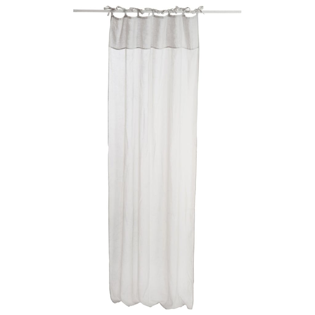 Rideau Voile Coton Lin Gris Clair - Designix