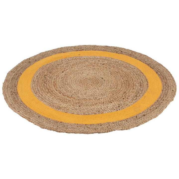 Tapis rond en jute naturelle/ocre | Designix -     - https://designix.fr