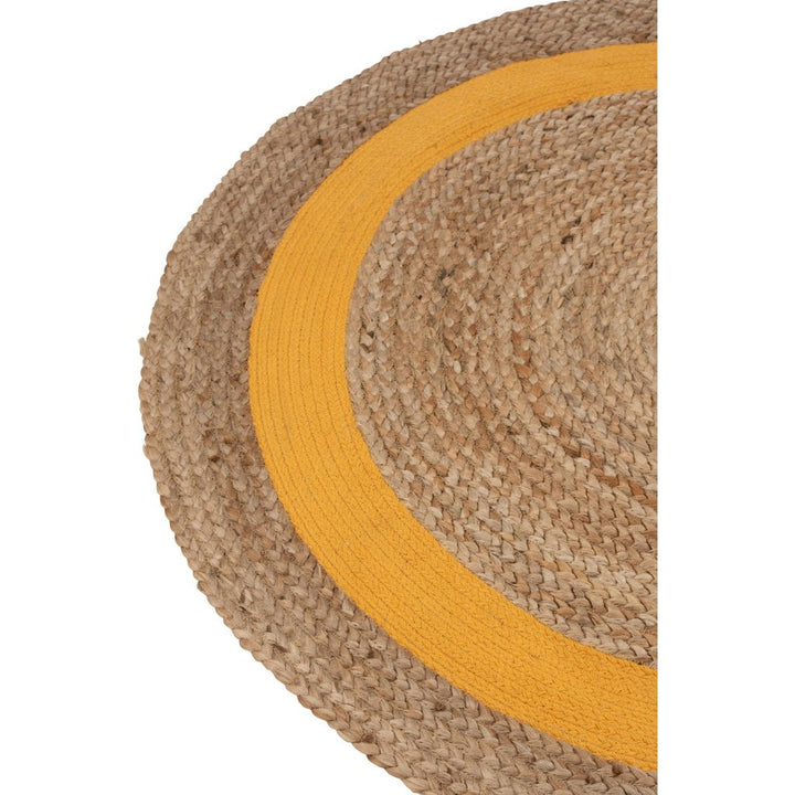 Tapis rond en jute naturelle/ocre | Designix -     - https://designix.fr