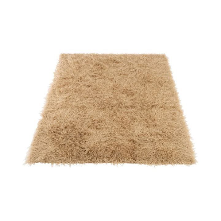 Tapis à longs poils en acrylique beige | Designix -     - https://designix.fr