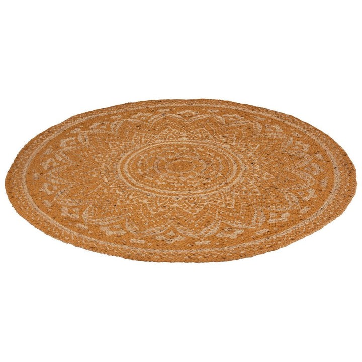 Tapis Mandala en Jute Naturel/Ocre | Designix -     - https://designix.fr