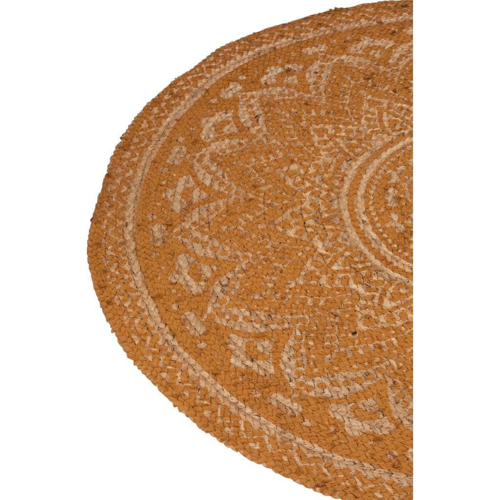 Tapis Mandala en Jute Naturel/Ocre | Designix -     - https://designix.fr