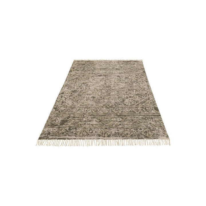 Motif de tapis en coton carré gris/vert | Designix -     - https://designix.fr