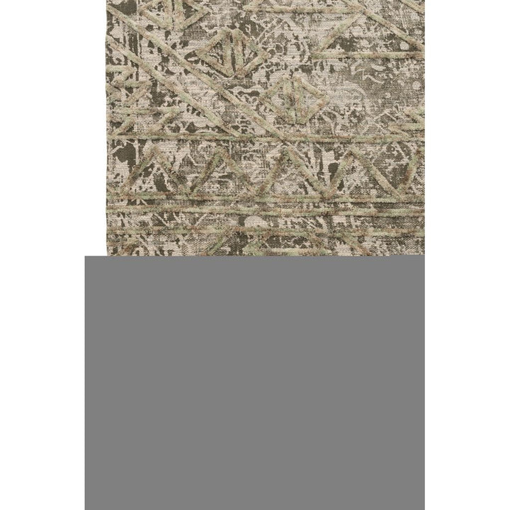 Motif de tapis en coton carré gris/vert | Designix -     - https://designix.fr