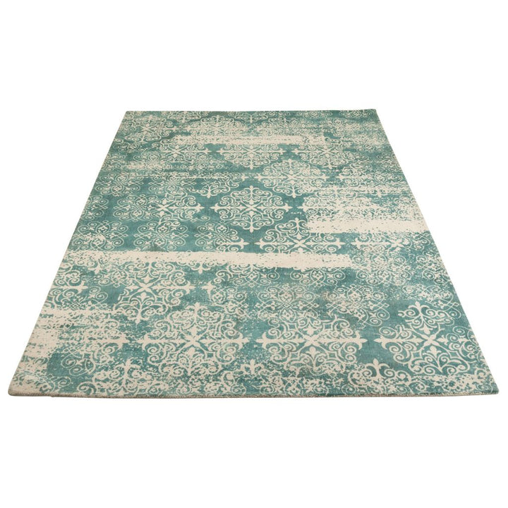 Tapis oriental en coton blanc/bleu | Designix -     - https://designix.fr