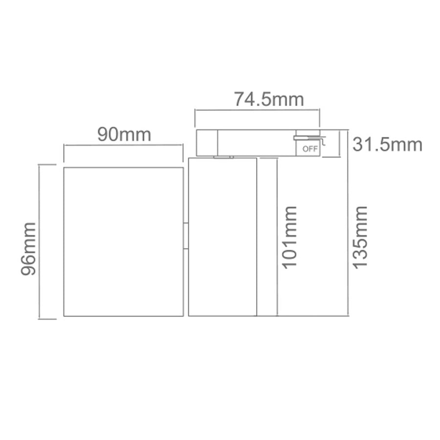 Spot sur rail Rullo orientable blanc