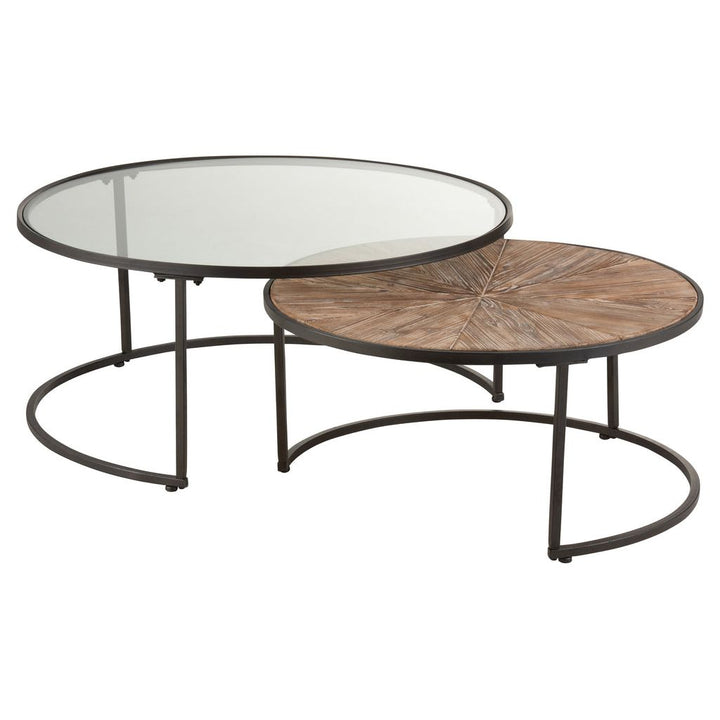 Ensemble de 2 tables basses rondes en métal noir | Designix -     - https://designix.fr