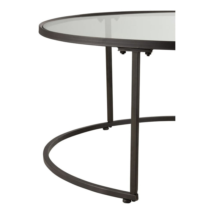 Ensemble de 2 tables basses rondes en métal noir | Designix -     - https://designix.fr