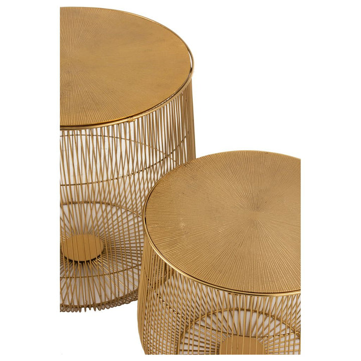 Ensemble de 2 tables d'appoint panier métal doré | Designix -     - https://designix.fr