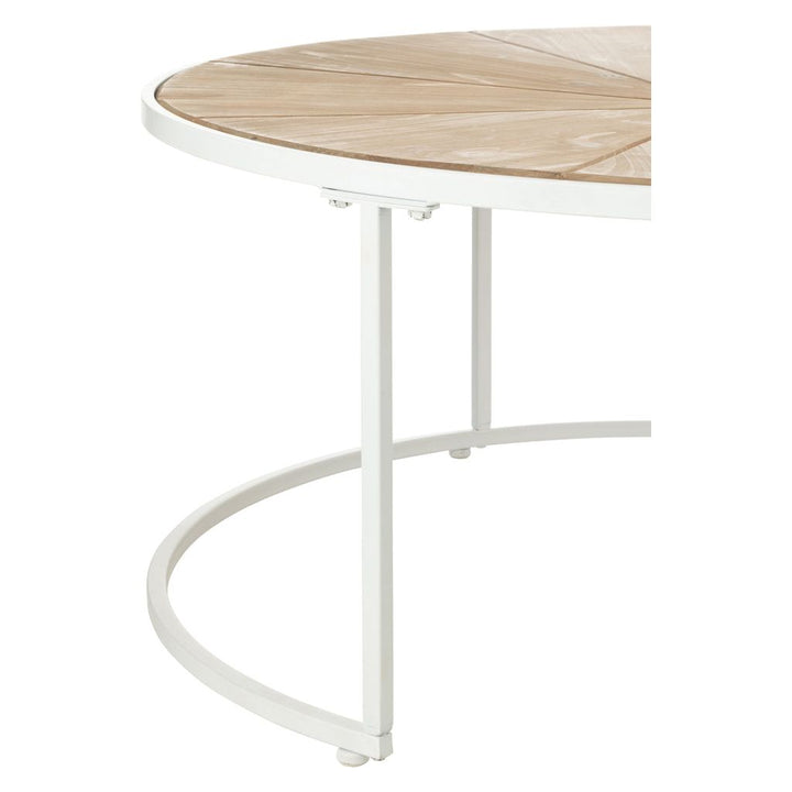 Ensemble de 2 tables d'appoint Relax Métal/Bois Blanc/Naturel | Designix -     - https://designix.fr