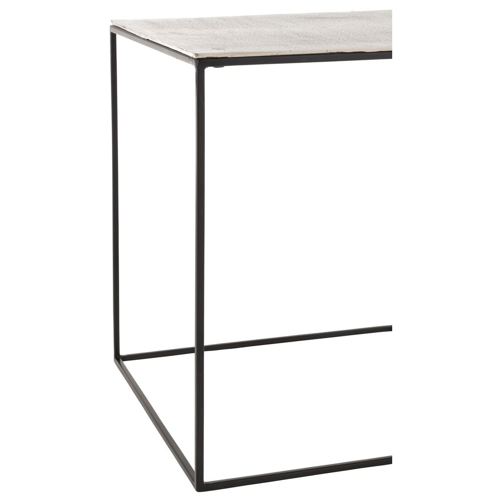 Ensemble de 2 tables d'appoint carrées en aluminium/fer argent/noir | Designix -     - https://designix.fr