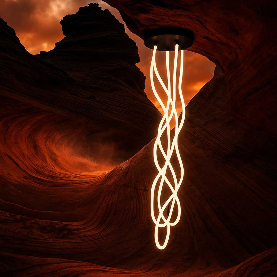 Suspension LED Arion, tube lumineux flexible
