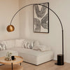 Lampadaire arc Ball, pied en marbre