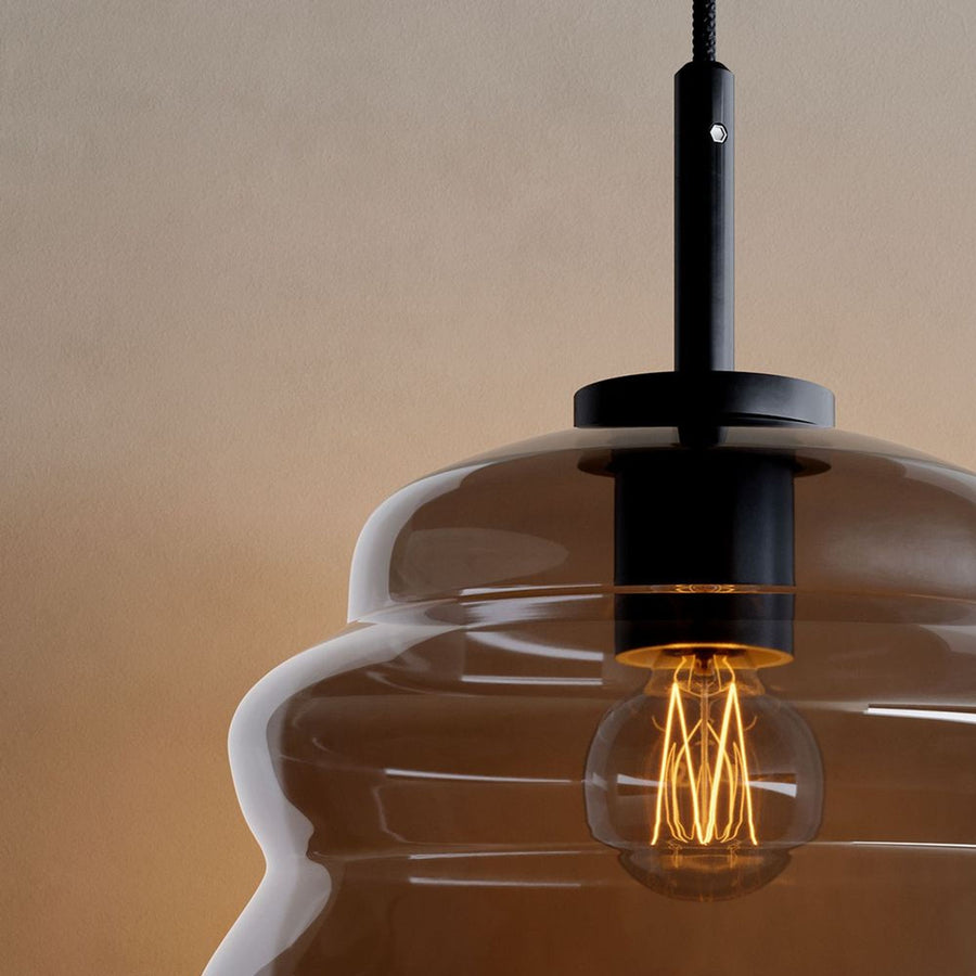 Suspension grande hauteur Echos, câble 5 m, monture blanche