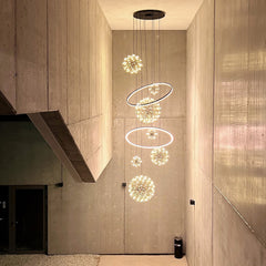 Suspension grande hauteur LED Fusion XXL 8 lumières