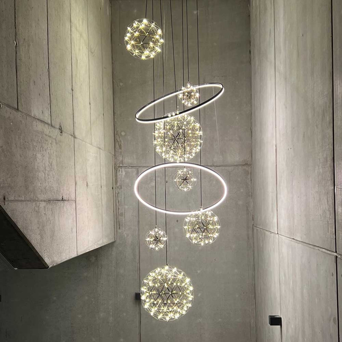 Suspension grande hauteur LED Fusion XXL 8 lumières