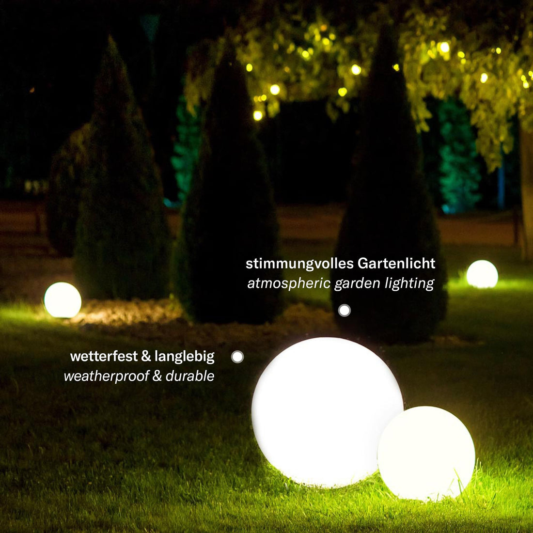 Boule lumineuse de jardin Globe Pro blanche