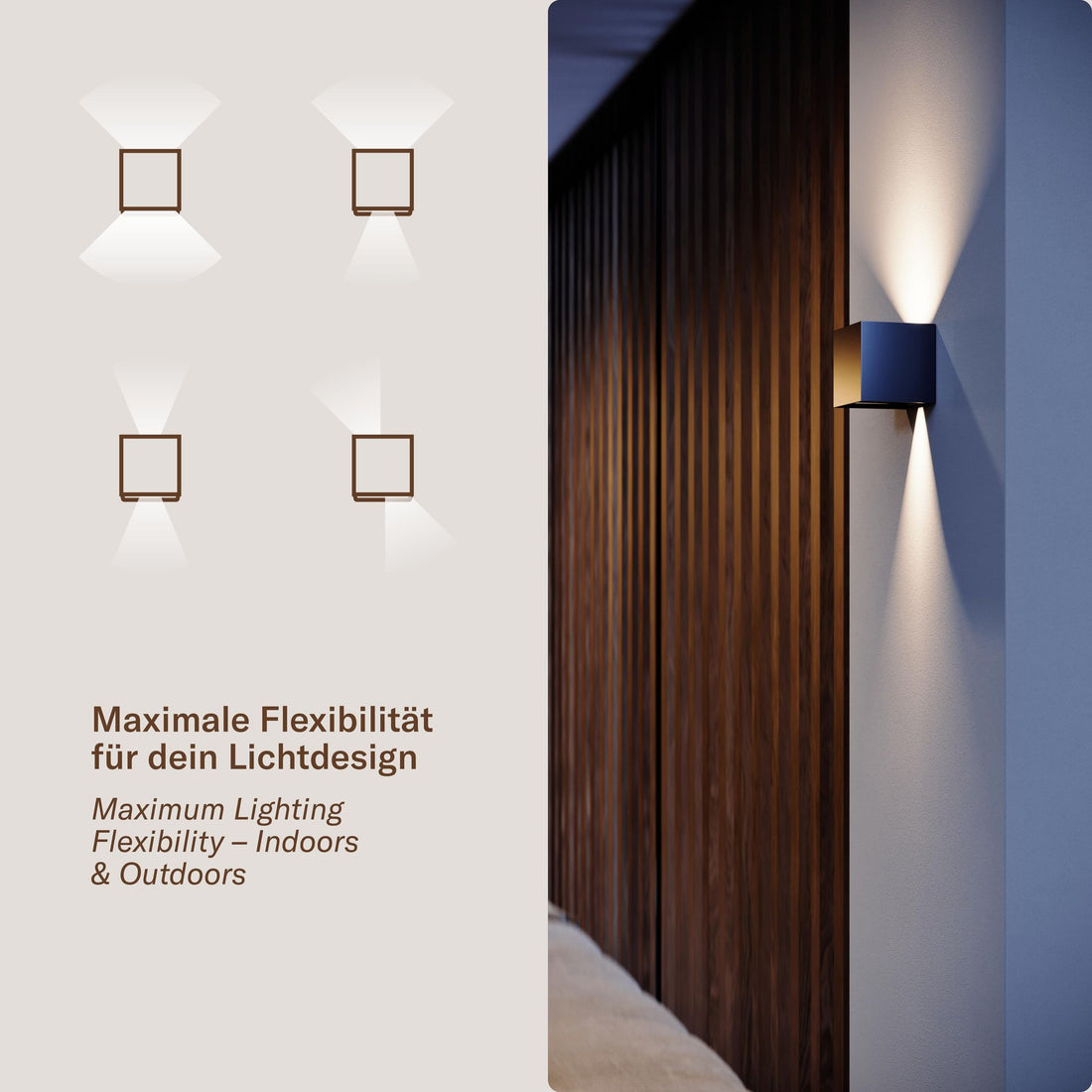 Applique murale LED Ixa orientable, intérieur et extérieur, IP44