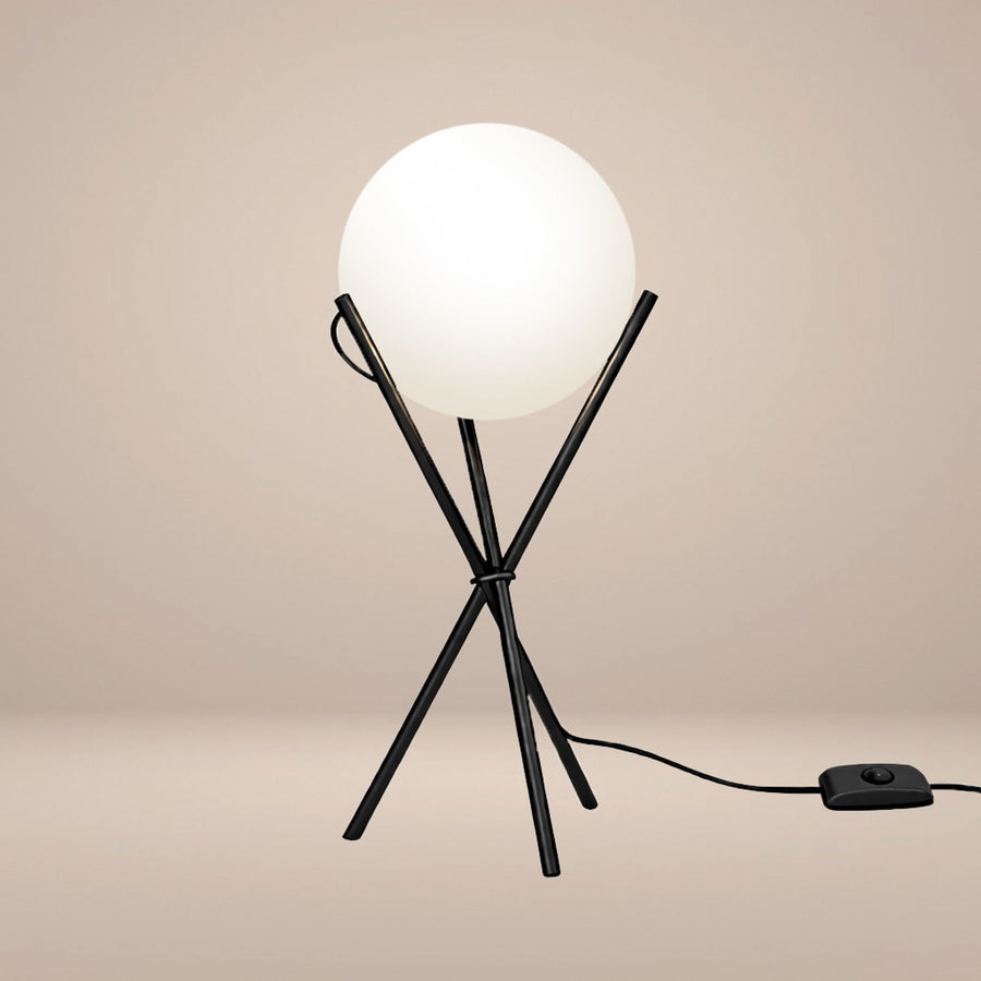 Lampe à poser trépied Orb Axis en verre