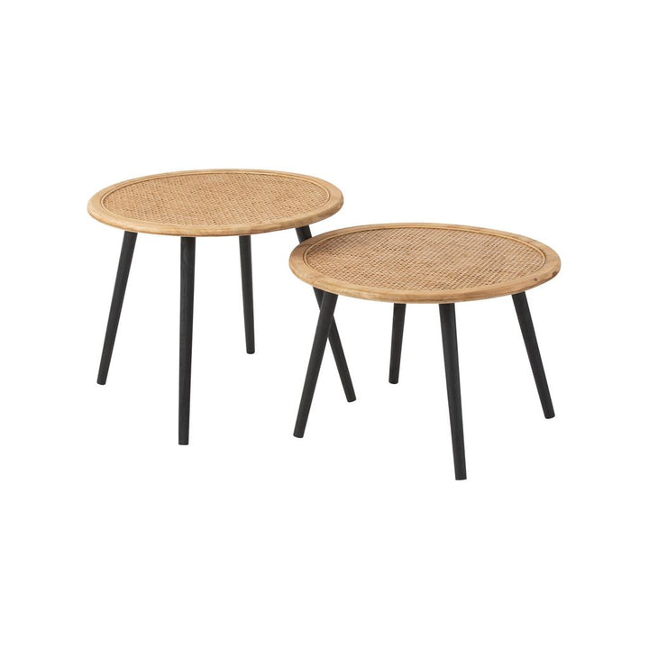 Ensemble de deux tables d'appoint en bambou naturel | Designix -     - https://designix.fr