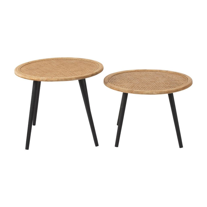 Ensemble de deux tables d'appoint en bambou naturel | Designix -     - https://designix.fr